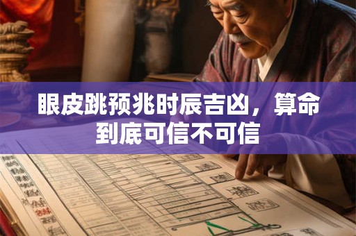 眼皮跳预兆时辰吉凶，算命到底可信不可信