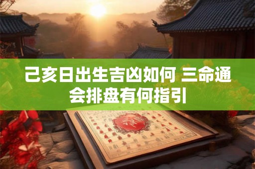 己亥日出生吉凶如何 三命通会排盘有何指引