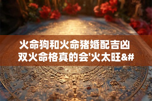 火命狗和火命猪婚配吉凶 双火命格真的会'火太旺'吗