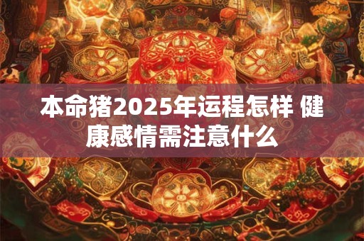 本命猪2025年运程怎样 健康感情需注意什么