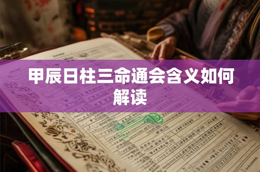甲辰日柱三命通会含义如何解读