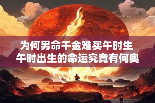 为何男命千金难买午时生 午时出生的命运究竟有何奥秘