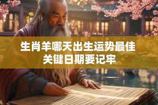 生肖羊哪天出生运势最佳 关键日期要记牢
