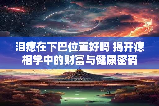 泪痣在下巴位置好吗 揭开痣相学中的财富与健康密码