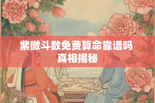紫微斗数免费算命靠谱吗 真相揭秘