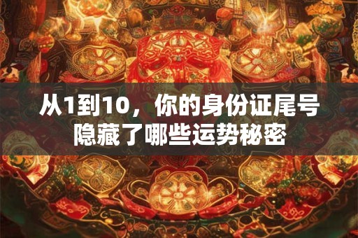 从1到10，你的身份证尾号隐藏了哪些运势秘密