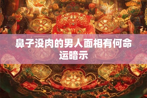 鼻子没肉的男人面相有何命运暗示