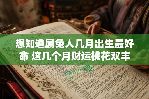 想知道属兔人几月出生最好命 这几个月财运桃花双丰收