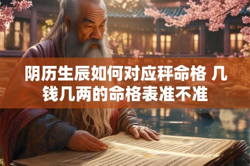 阴历生辰如何对应秤命格 几钱几两的命格表准不准