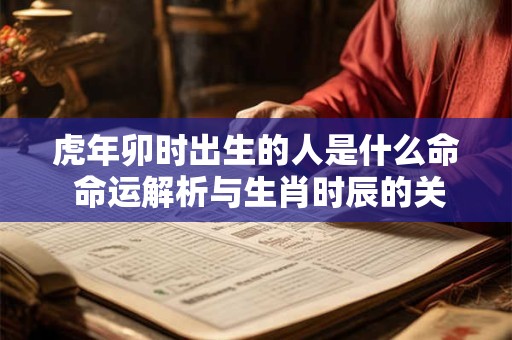 虎年卯时出生的人是什么命 命运解析与生肖时辰的关系