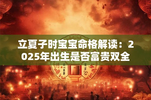 立夏子时宝宝命格解读：2025年出生是否富贵双全
