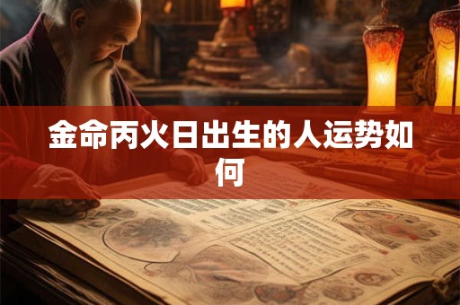 金命丙火日出生的人运势如何