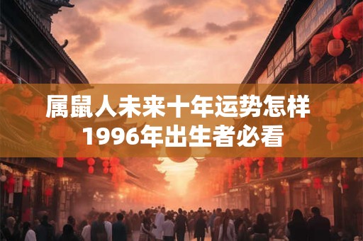 属鼠人未来十年运势怎样 1996年出生者必看