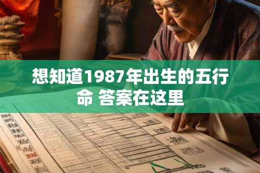 想知道1987年出生的五行命 答案在这里