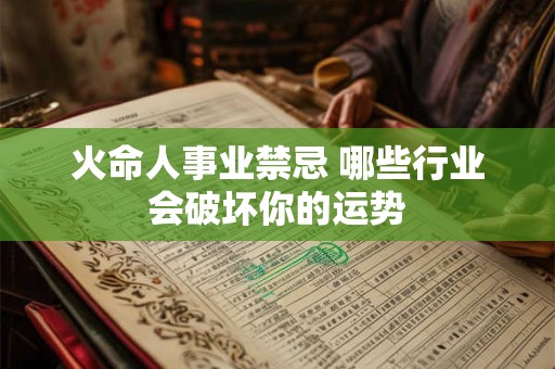 火命人事业禁忌 哪些行业会破坏你的运势