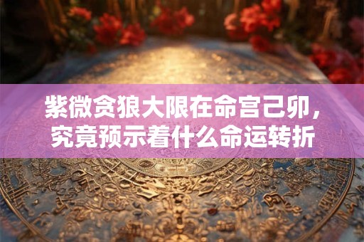 紫微贪狼大限在命宫己卯，究竟预示着什么命运转折