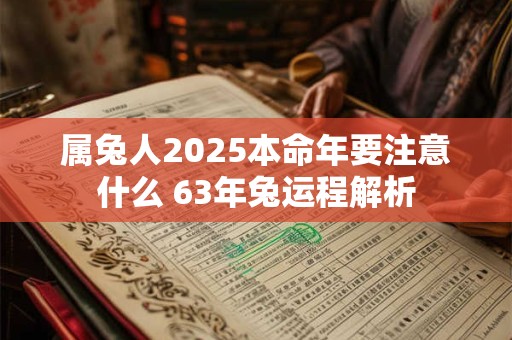 属兔人2025本命年要注意什么 63年兔运程解析