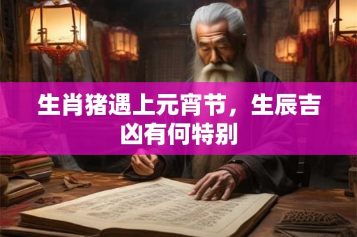 生肖猪遇上元宵节，生辰吉凶有何特别