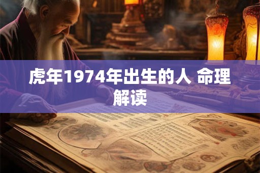 虎年1974年出生的人 命理解读