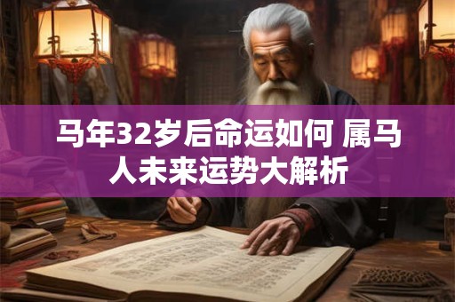 马年32岁后命运如何 属马人未来运势大解析