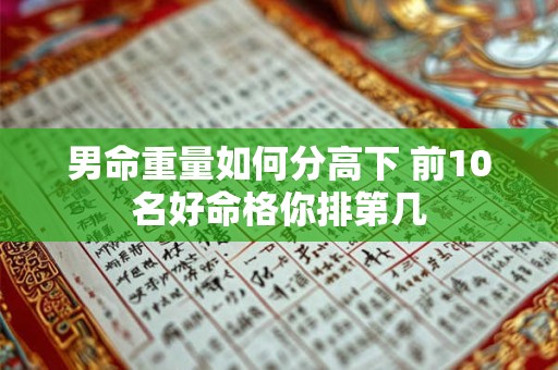 男命重量如何分高下 前10名好命格你排第几