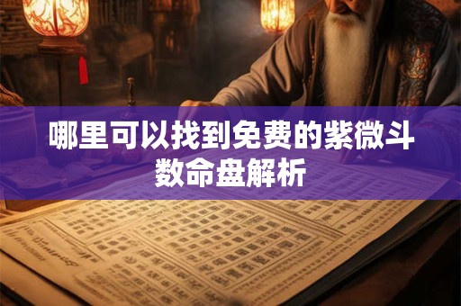 哪里可以找到免费的紫微斗数命盘解析