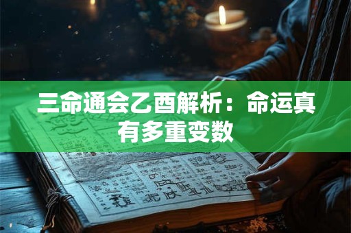 三命通会乙酉解析：命运真有多重变数