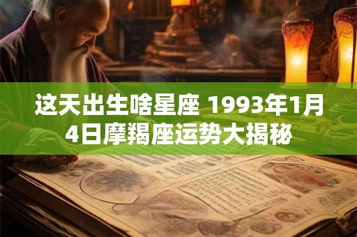 这天出生啥星座 1993年1月4日摩羯座运势大揭秘