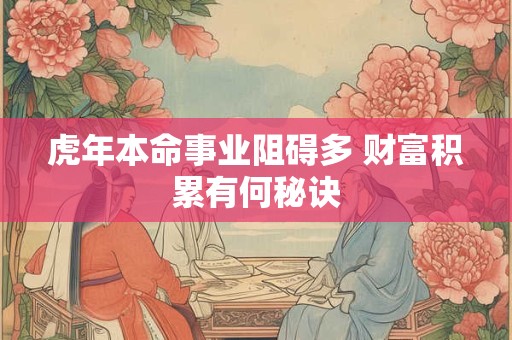 虎年本命事业阻碍多 财富积累有何秘诀