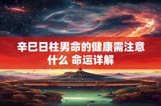辛巳日柱男命的健康需注意什么 命运详解