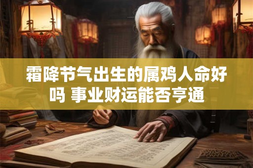 霜降节气出生的属鸡人命好吗 事业财运能否亨通