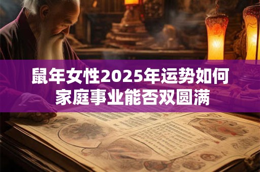鼠年女性2025年运势如何 家庭事业能否双圆满 鼠年女性2025年运势如何 家庭事业能否双圆满