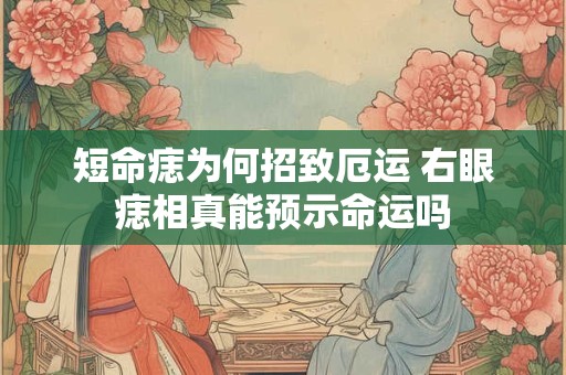 短命痣为何招致厄运 右眼痣相真能预示命运吗