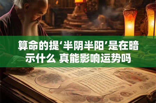 详细阅读:算命的提‘半阴半阳’是在暗示什么 真能影响运势吗 算命的提‘半阴半阳’是在暗示什么 真能影响运势吗
