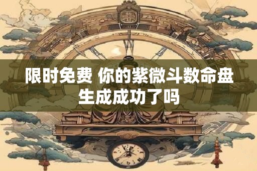 限时免费 你的紫微斗数命盘生成成功了吗