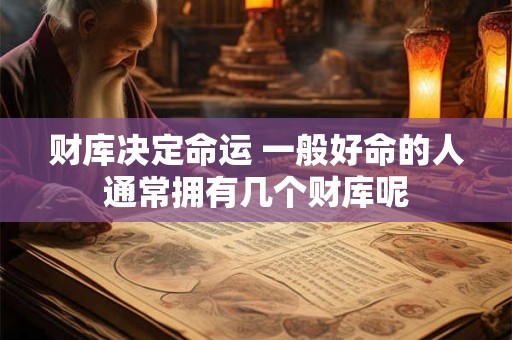 财库决定命运 一般好命的人通常拥有几个财库呢