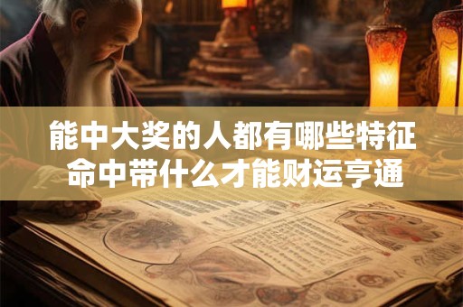 能中大奖的人都有哪些特征 命中带什么才能财运亨通