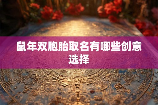 鼠年双胞胎取名有哪些创意选择