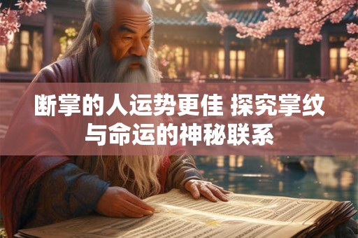 断掌的人运势更佳 探究掌纹与命运的神秘联系