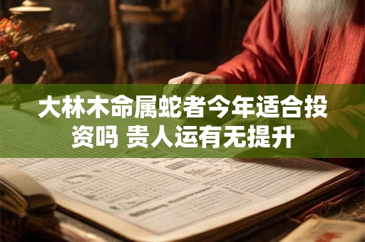 大林木命属蛇者今年适合投资吗 贵人运有无提升