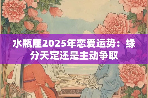 水瓶座2025年恋爱运势：缘分天定还是主动争取