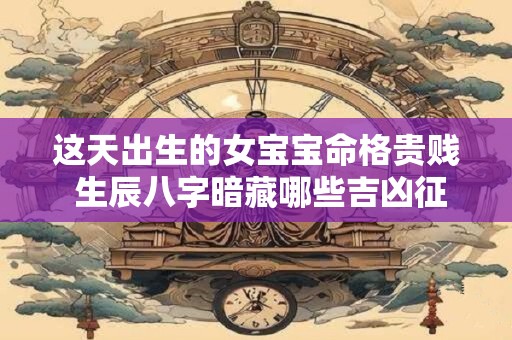 这天出生的女宝宝命格贵贱 生辰八字暗藏哪些吉凶征兆