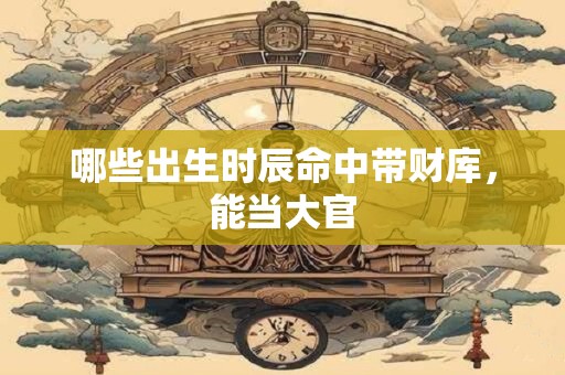 哪些出生时辰命中带财库，能当大官
