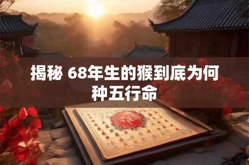 揭秘 68年生的猴到底为何种五行命