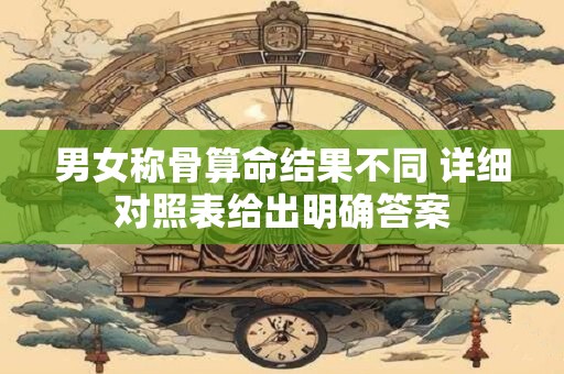 男女称骨算命结果不同 详细对照表给出明确答案