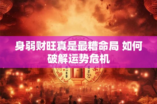身弱财旺真是最糟命局 如何破解运势危机
