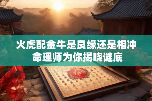 火虎配金牛是良缘还是相冲 命理师为你揭晓谜底