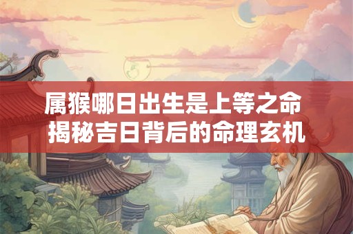 属猴哪日出生是上等之命 揭秘吉日背后的命理玄机