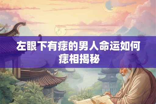 左眼下有痣的男人命运如何 痣相揭秘