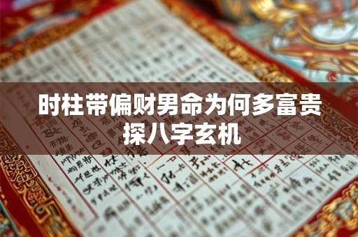 时柱带偏财男命为何多富贵 探八字玄机